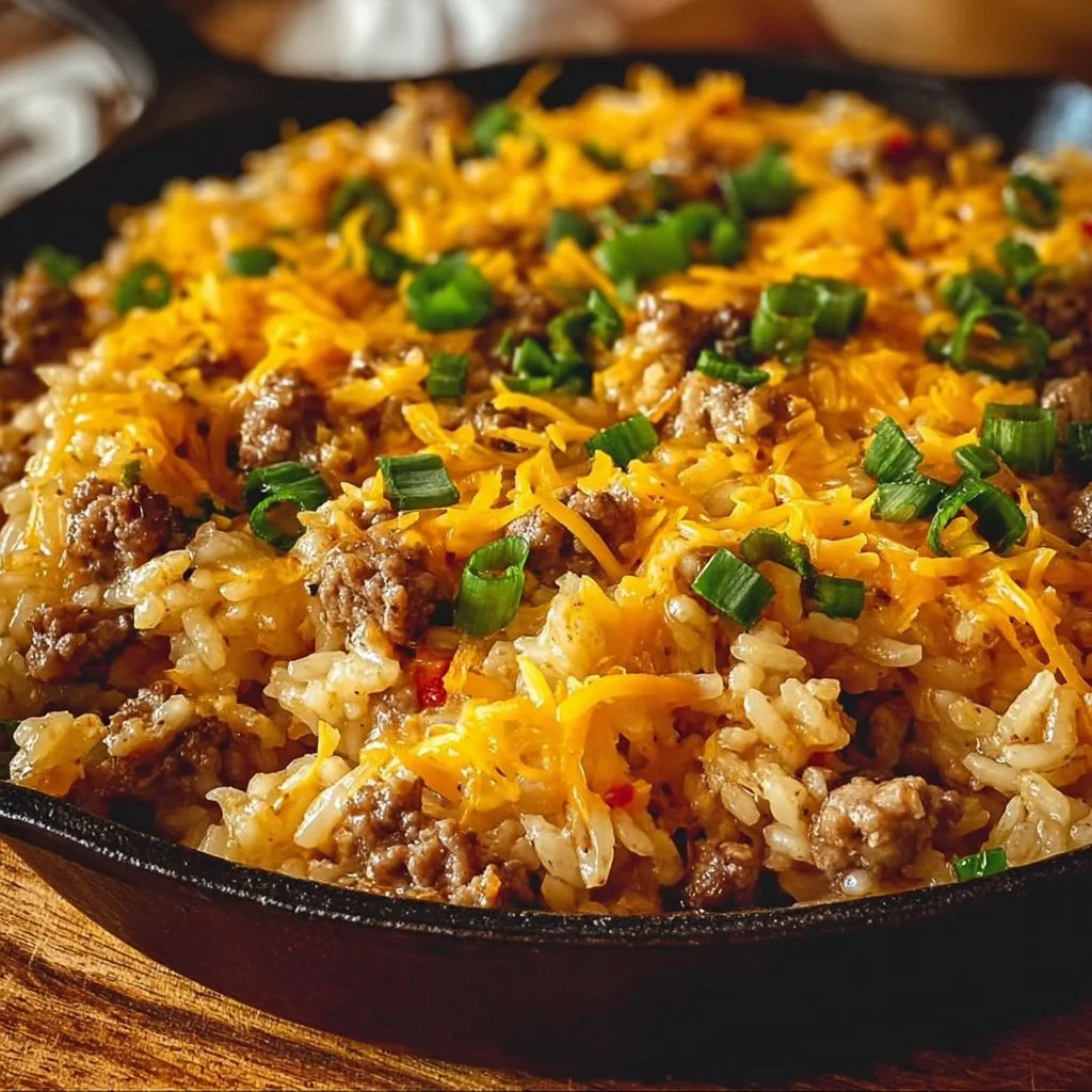 Cheesy Hamburger Rice Casserole