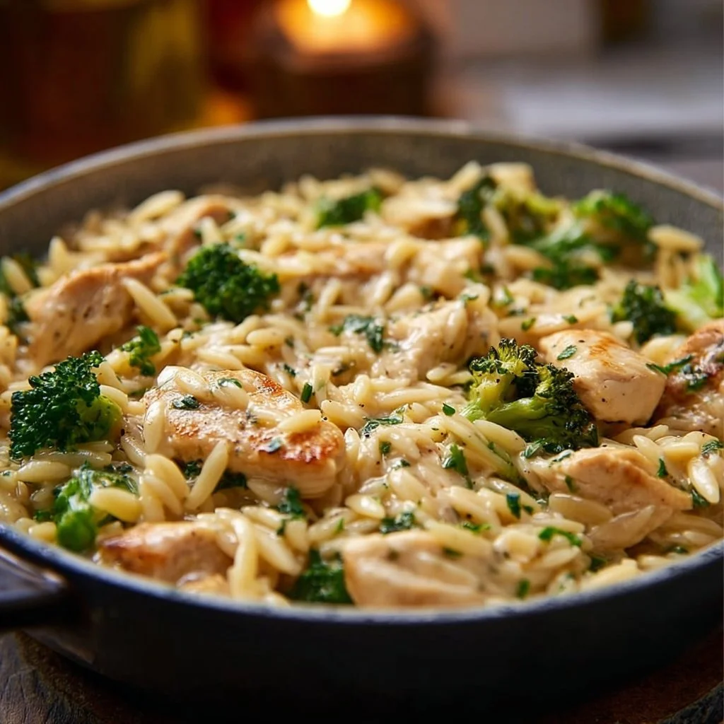 Best Chicken and Broccoli Orzo