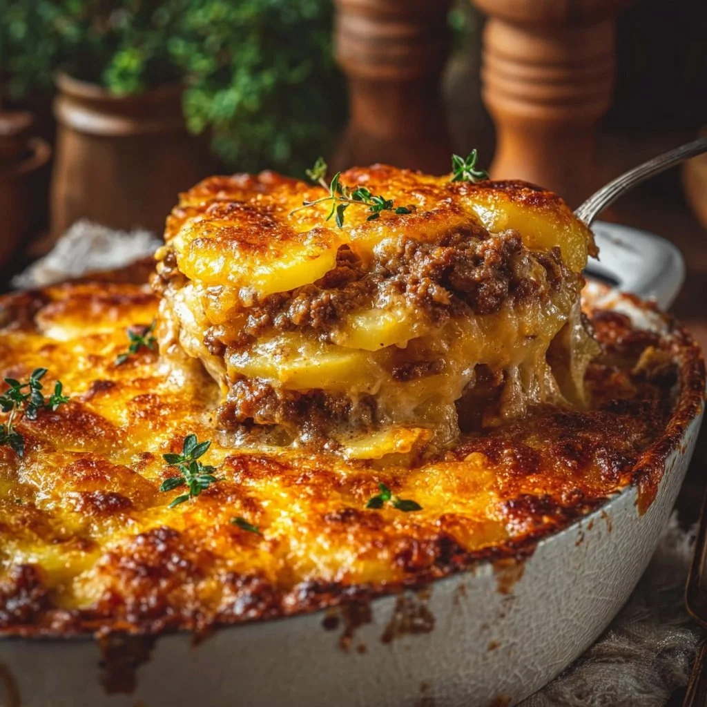 Cheesy Hamburger Potato Casserole