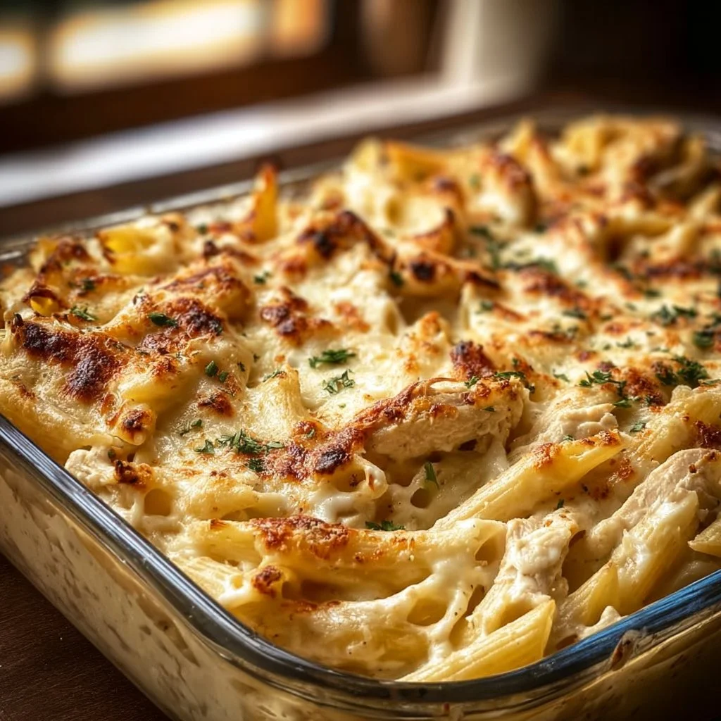 Chicken Alfredo Pasta Bake