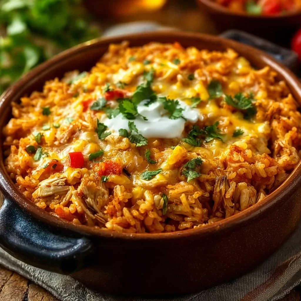 Chicken Enchilada Rice Casserole