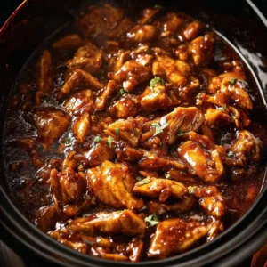 Crockpot Honey Garlic Chicken Breast recipe served on a plate