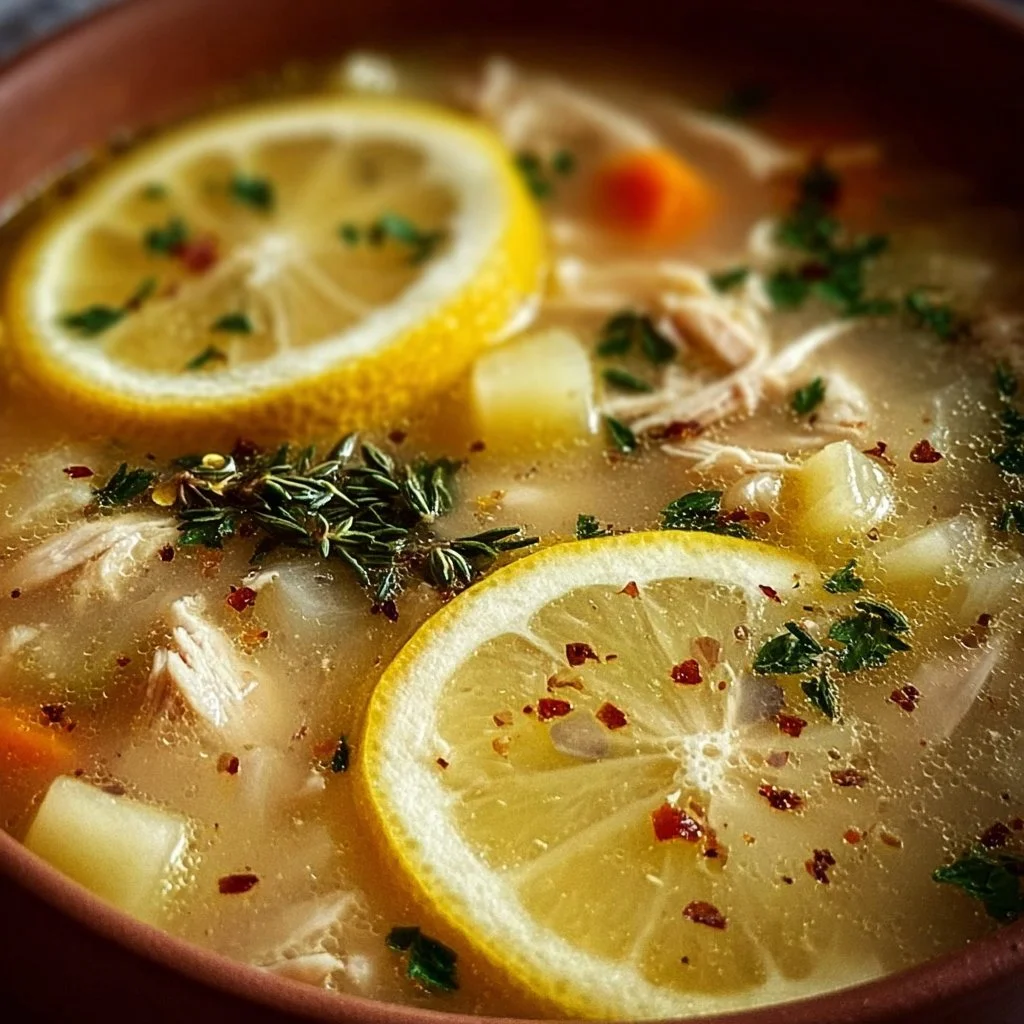 Crockpot Lemon Chicken Soup