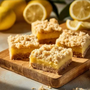 Plate of delicious lemon crumb bars with shortbread crust and lemon zest garnish.