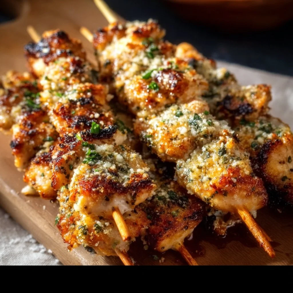 Ranch Garlic Parmesan Chicken Skewers