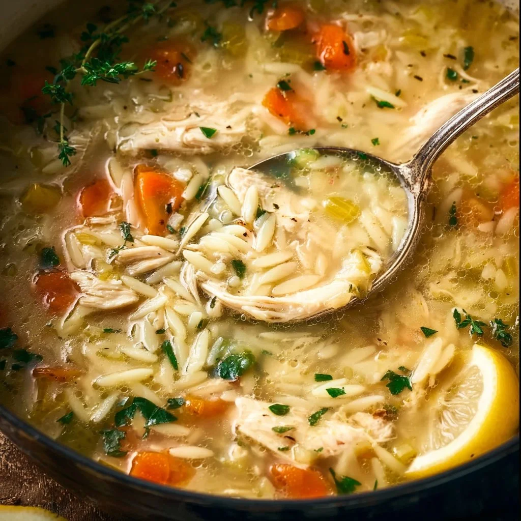 Easy Lemon Chicken Orzo Soup