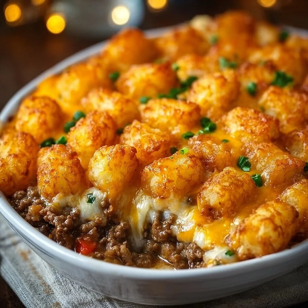 Tater Tot Casserole with Ground Beef