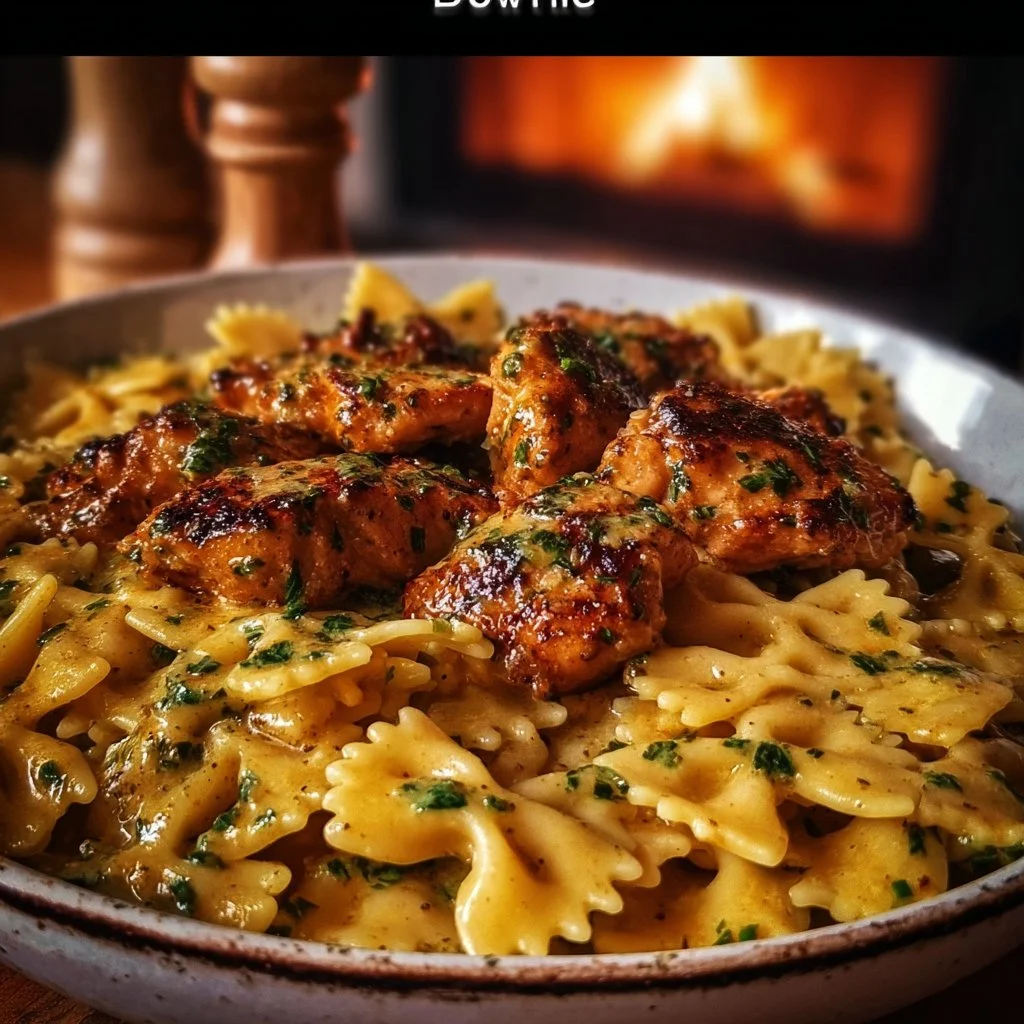 Garlic Butter Chicken with Bowtie Pasta