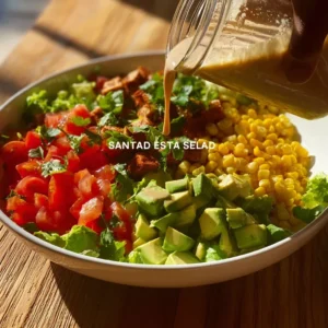 Healthy Copycat Santa Fe Salad with fresh ingredients and vibrant colors.