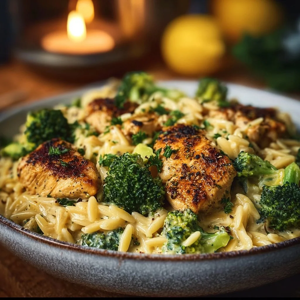 Lemon Pepper Chicken Broccoli Orzo