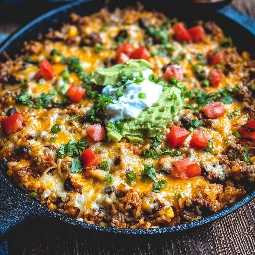 Cheesy Taco Rice Skillet