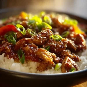Slow cooker sweet chili chicken served with fresh vegetables