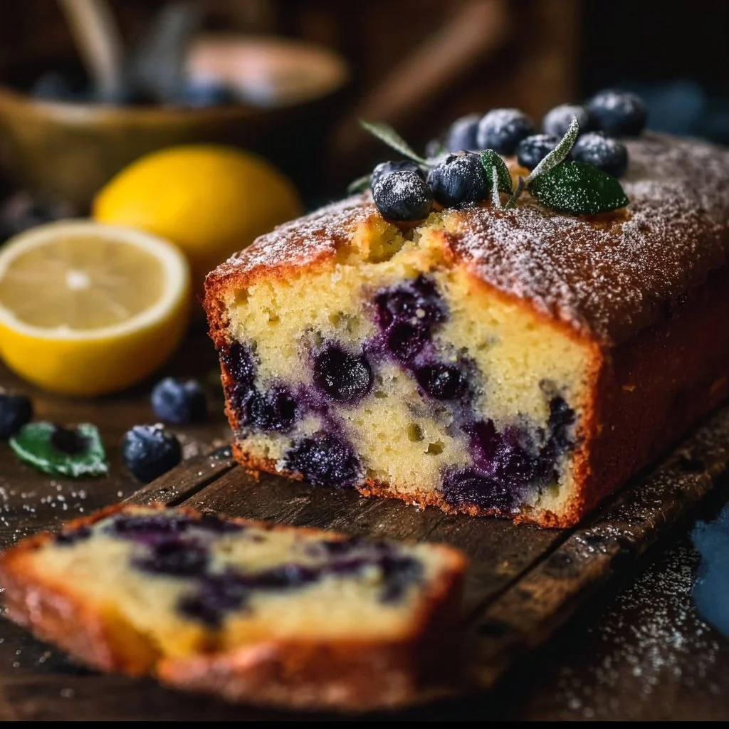 Soft and Moist Lemon Blueberry Yogurt Cake