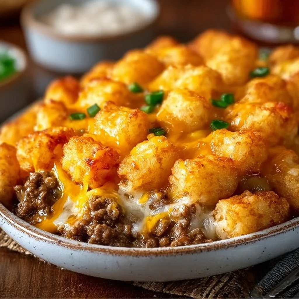 Tater Tot Casserole with Ground Beef
